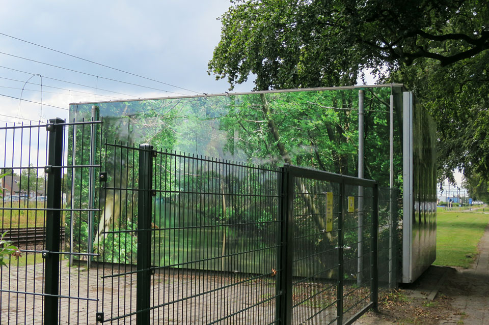 Natuurschoon in de buurt van Deurne op een transformatorhuisje.