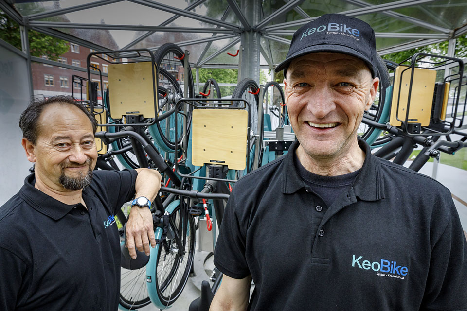 Ron Greven (links) en René Milder verzorgen het beheer en onderhoud van KeoBike.