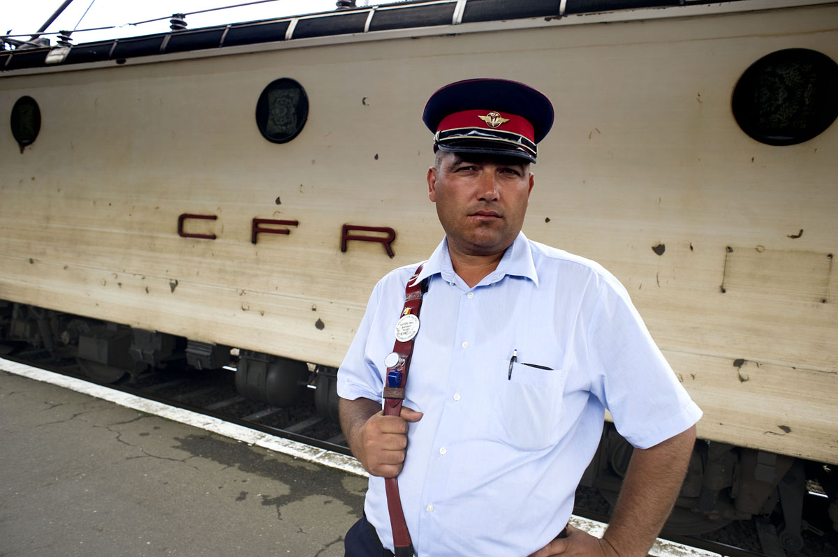 Conducteur in Boekarest.