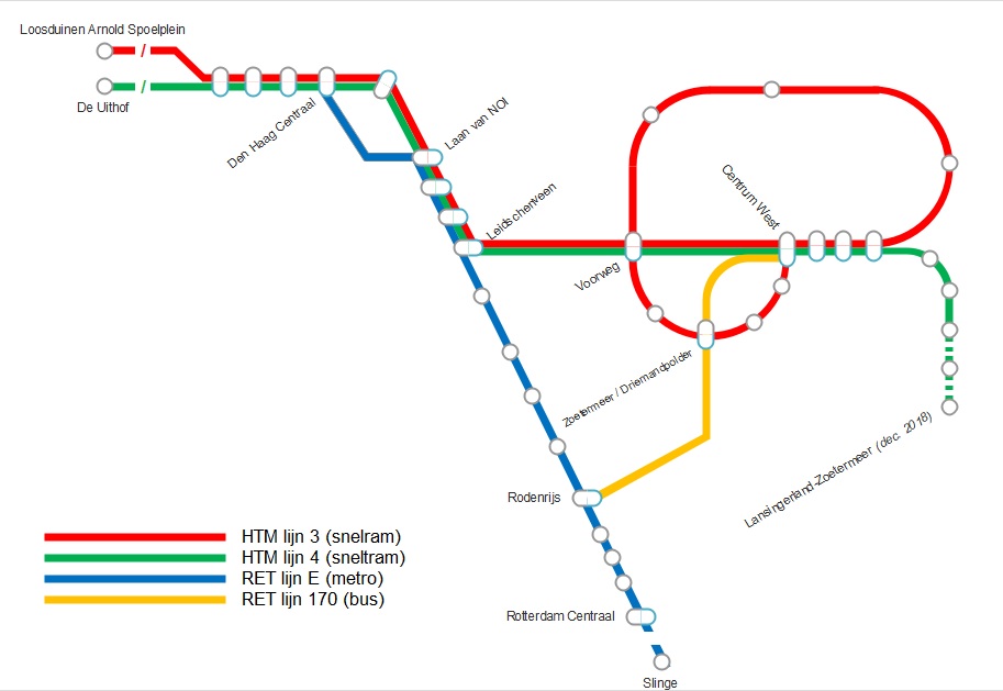 randstadrail-kaart. Kaart van de RandstadRail