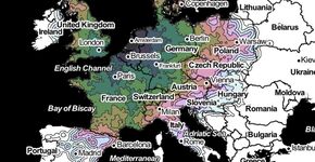 Treinreistijden in Europa op de kaart