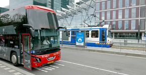 Eindpunt van de dubbeldekker op station Zuid.