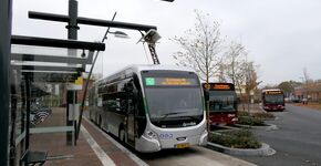 Begin- en eindpunt van elektrische lijn 1 op station Zuidhorn.