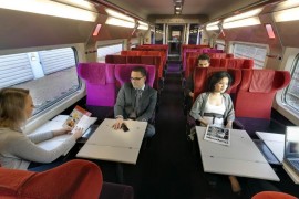 Politiebewaking aan het bier op de Thalys