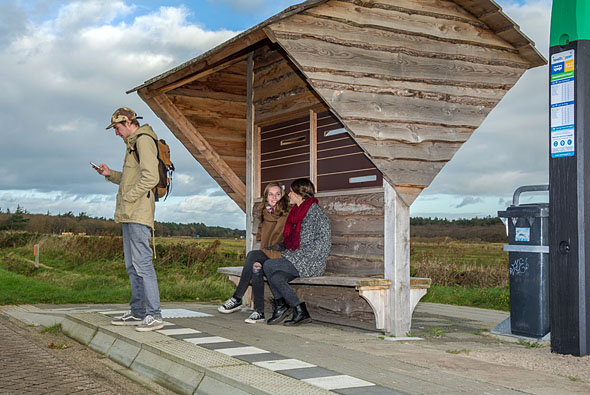 Een van de 150 plaatsen op het eiland waar de Texelhopper stopt.