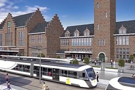 Tram strandt vóór station Maastricht