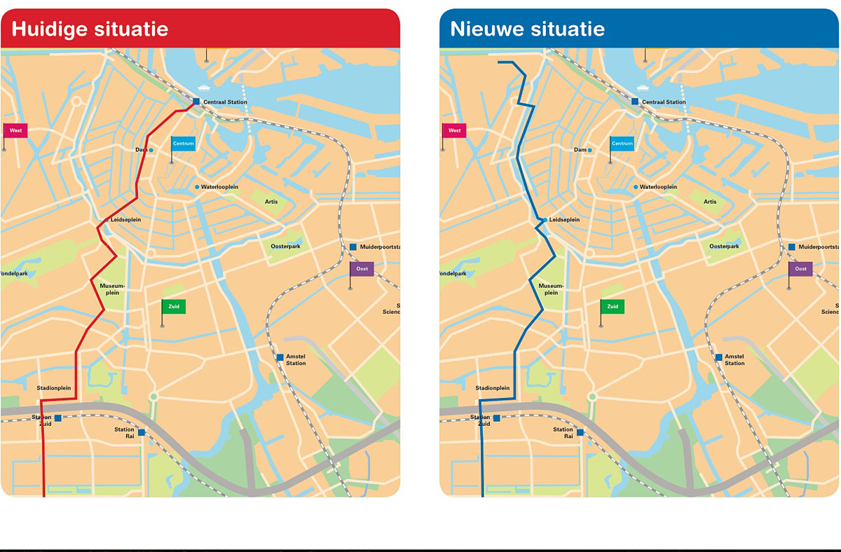 GVB-tram neemt oost-westroute in 2018 |